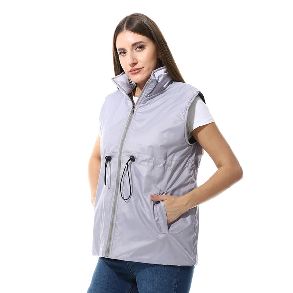Chic_Sleevess_Zipped_Vest_Gray
