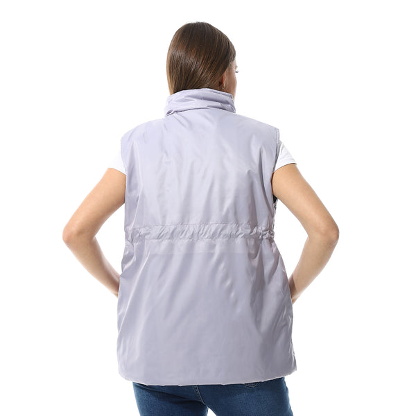 Chic_Sleevess_Zipped_Vest_Gray