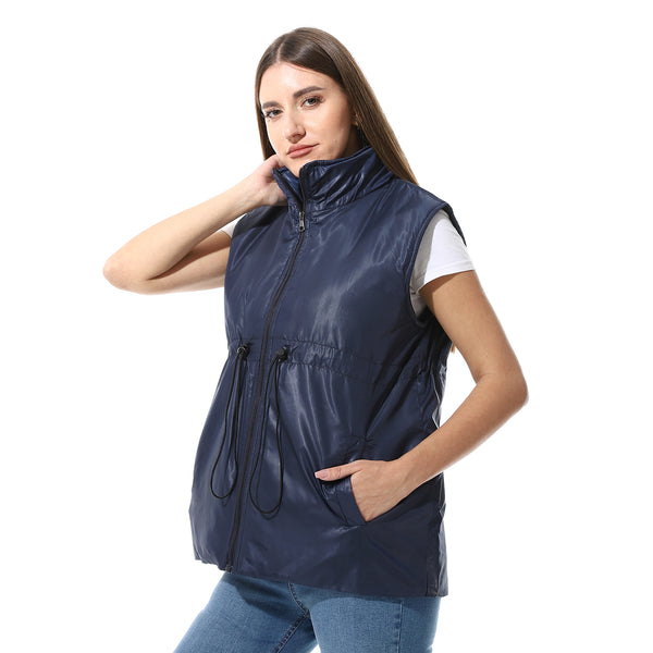 Chic_Sleevess_Zipped_Vest_Navy