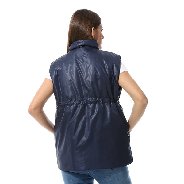 Chic_Sleevess_Zipped_Vest_Navy