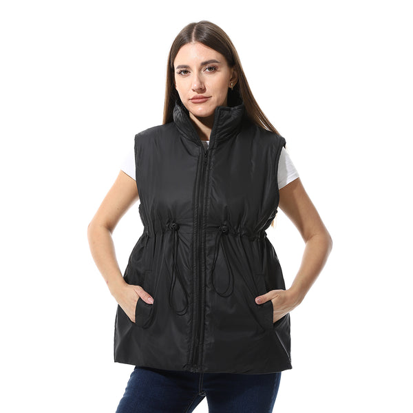 Chic_Sleevess_Zipped_Vest_Black