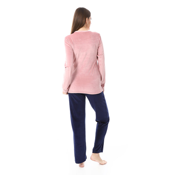 Stitched_Pajama_Set_-_Dusty_Rose_&_Navy_Blue