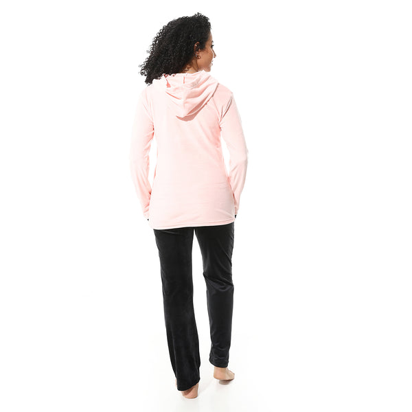 Rose-stitched-hooded-pajama-set