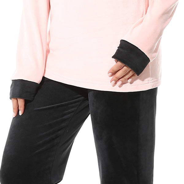 Rose-stitched-hooded-pajama-set