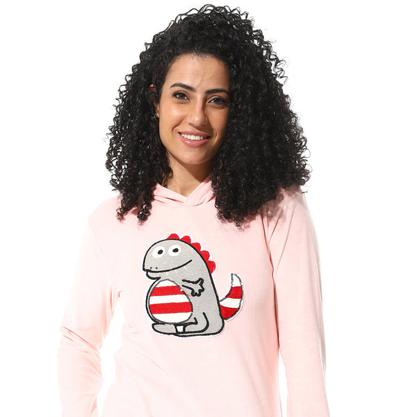 Rose-stitched-hooded-pajama-set