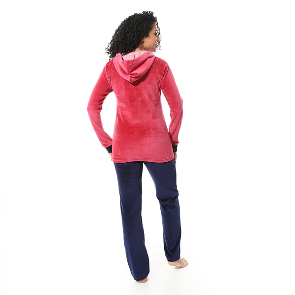 Watermelon-stitched-hooded-pajama-set