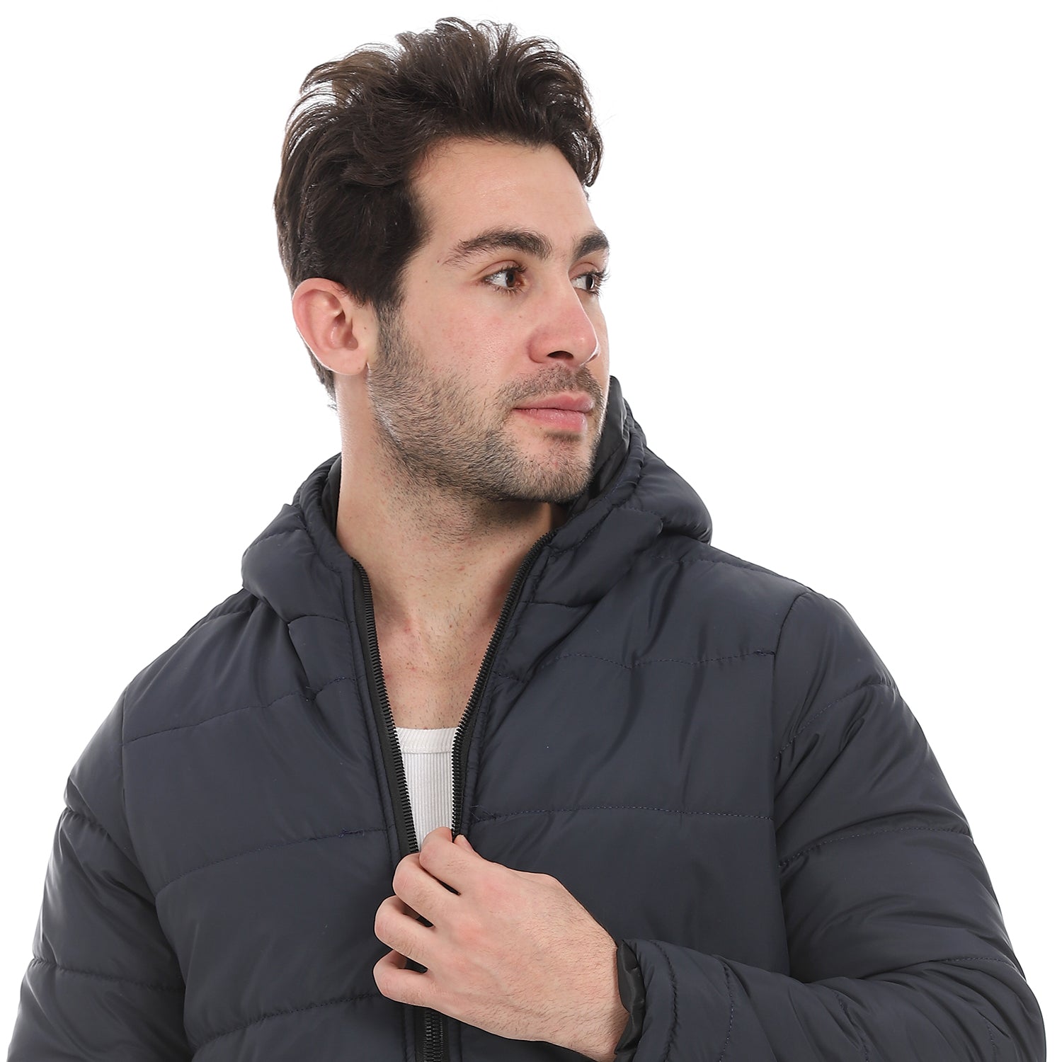 Plain_Zipped_Hooded_Jacket_-_Navy Blue