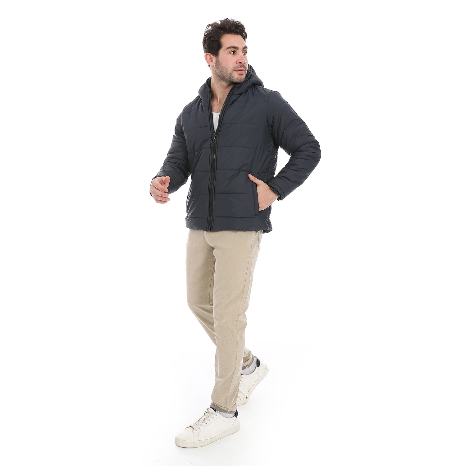 Plain_Zipped_Hooded_Jacket_-_Navy Blue