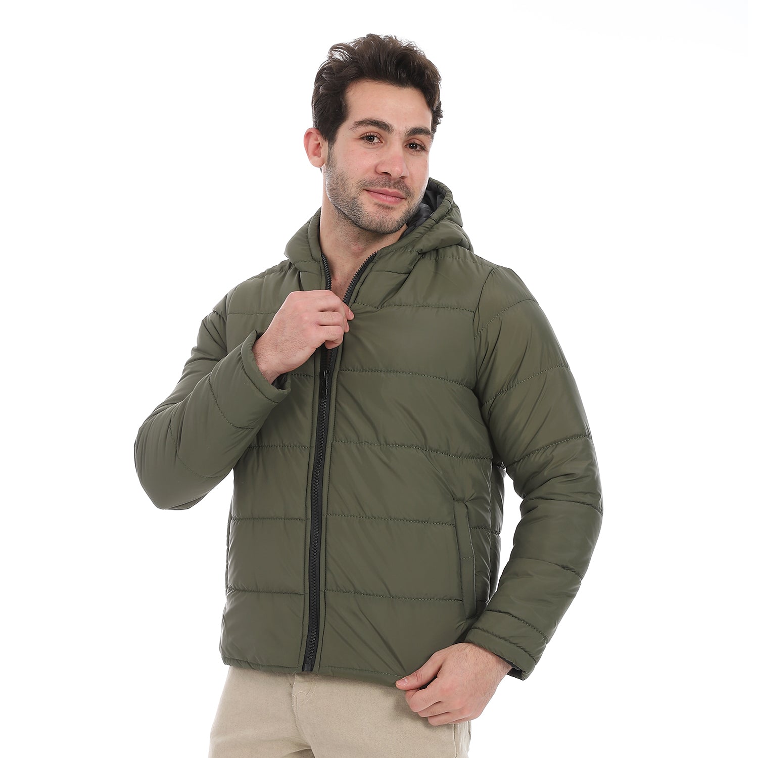 Plain_Zipped_Hooded_Jacket_-_Olive