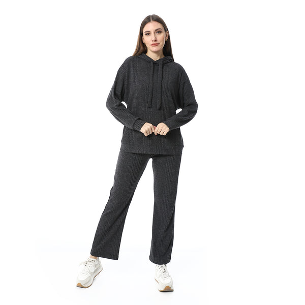 Charcoal_Slip_On_Hooded_Ripped_Pants_Set