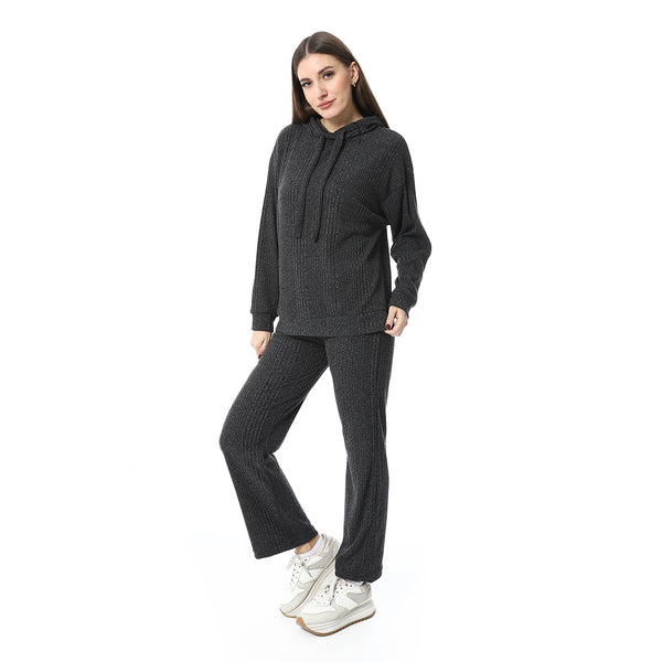 Charcoal_Slip_On_Hooded_Ripped_Pants_Set
