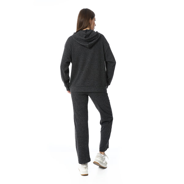 Charcoal_Slip_On_Hooded_Ripped_Pants_Set