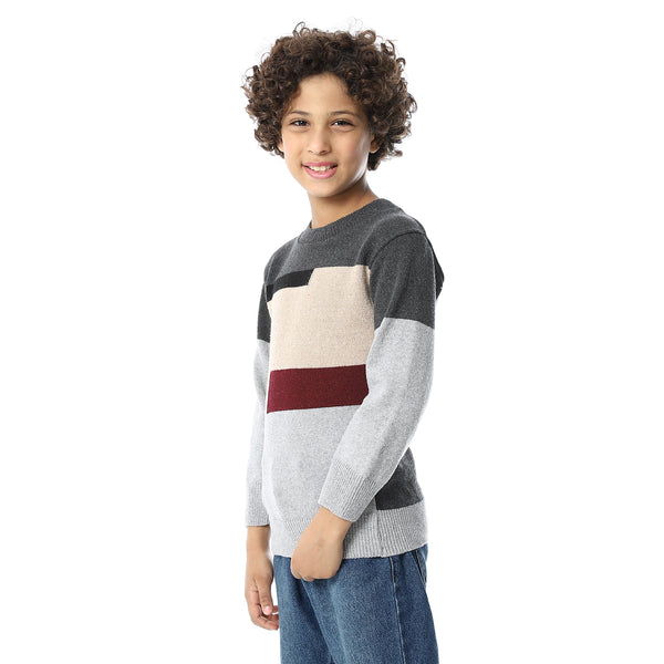 Crew_Neck_Slip_On_Boys_Pullover_-_Grey,_Beige_&_Black