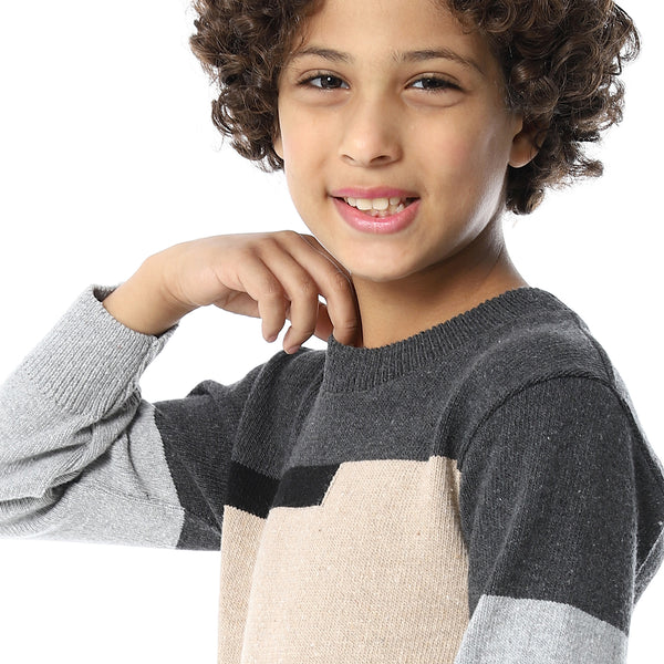 Crew_Neck_Slip_On_Boys_Pullover_-_Grey,_Beige_&_Black