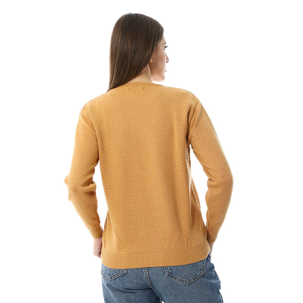 Double_Buttons_Pastel_Mustard_Casual_Cardigan