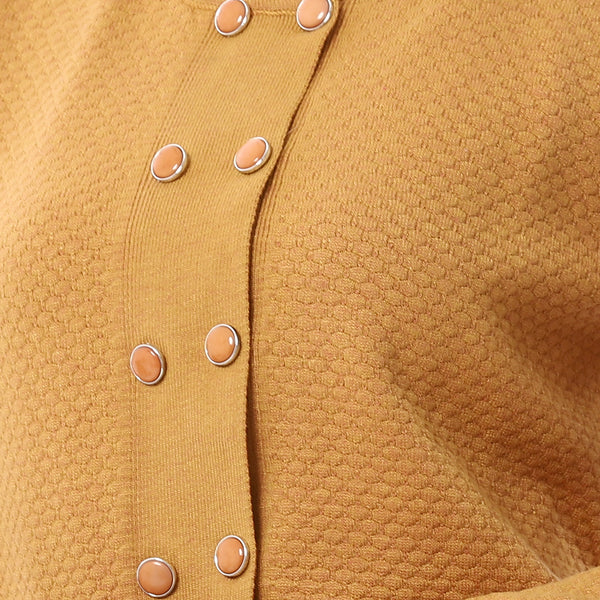 Double_Buttons_Pastel_Mustard_Casual_Cardigan