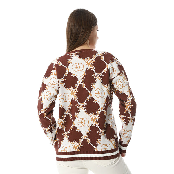 Brown _Stitched_Pullover_With_Long_Sleeves