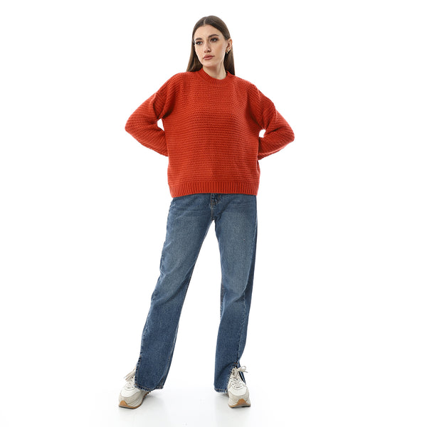 Fisherman_Knit_Fire_Orange_Pullover
