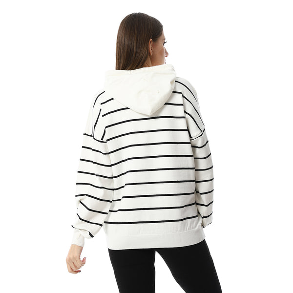 White_&_Black_Stripped_Hooded_Pullover