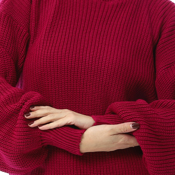 Rosewood_Pink_Round_Neck_Knitted_Pullover