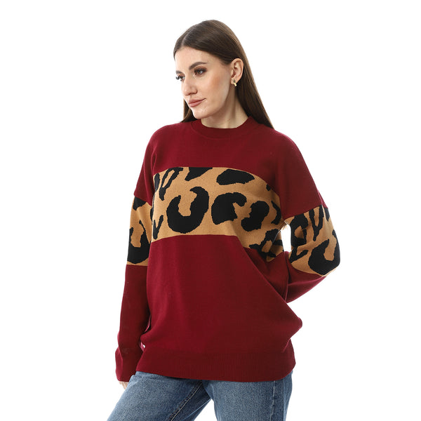 Win_Red_With_Touch_Of_Reptile_Patterned_Pullover