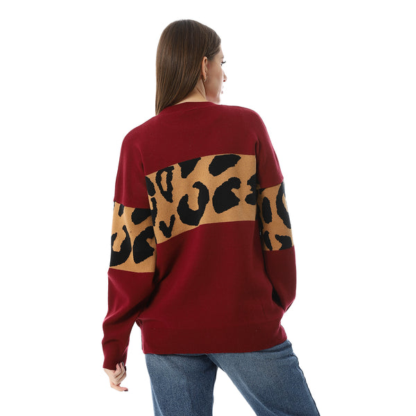 Win_Red_With_Touch_Of_Reptile_Patterned_Pullover