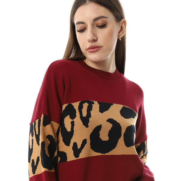 Win_Red_With_Touch_Of_Reptile_Patterned_Pullover