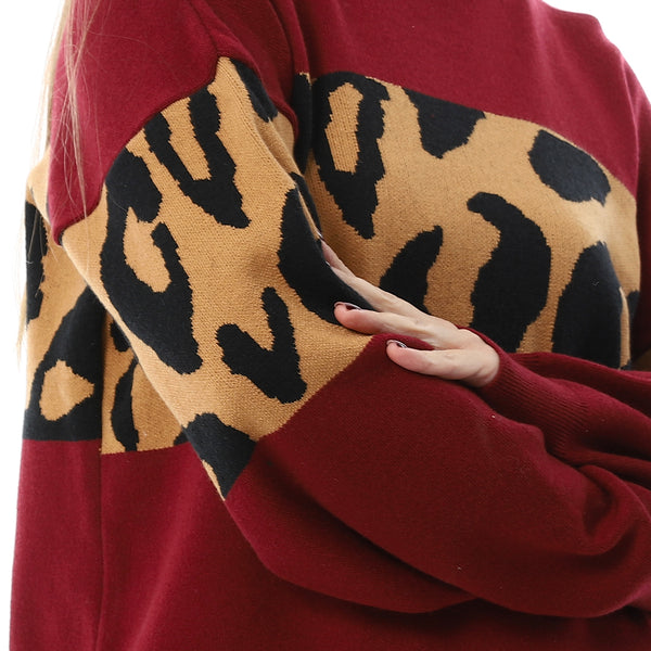 Win_Red_With_Touch_Of_Reptile_Patterned_Pullover