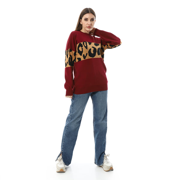 Win_Red_With_Touch_Of_Reptile_Patterned_Pullover