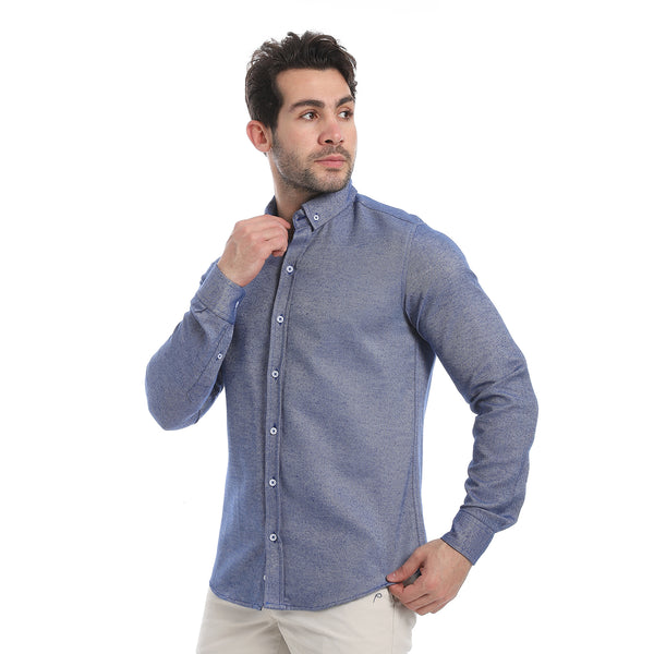 Classic_Heather_Cotton_Long_Sleeve_Shirt_–_Blue