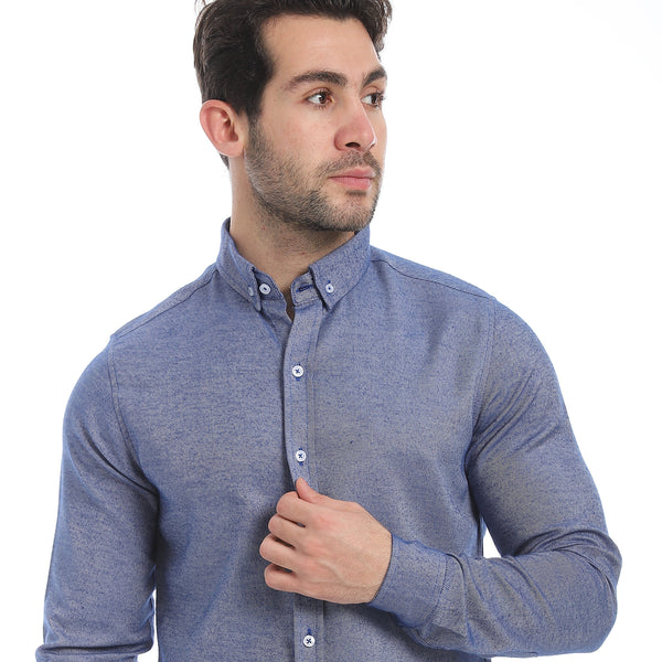 Classic_Heather_Cotton_Long_Sleeve_Shirt_–_Blue