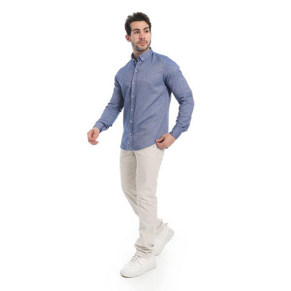 Classic_Heather_Cotton_Long_Sleeve_Shirt_–_Blue