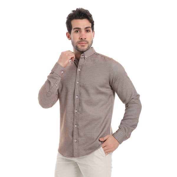Classic_Heather_Cotton_Long_Sleeve_Shirt_–_Brown