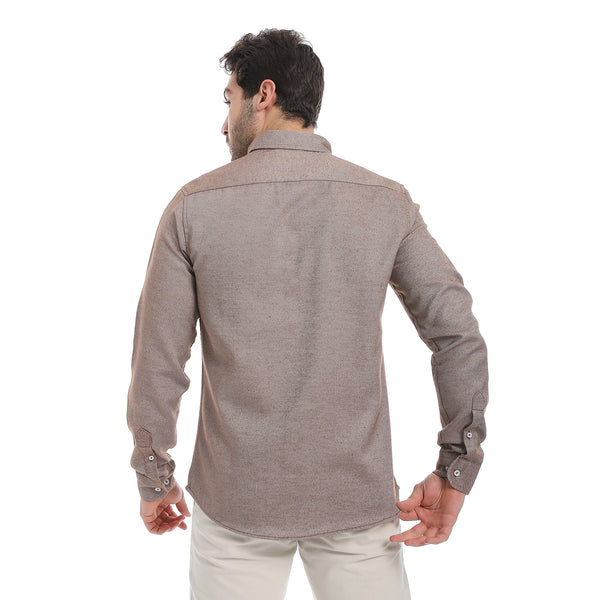 Classic_Heather_Cotton_Long_Sleeve_Shirt_–_Brown