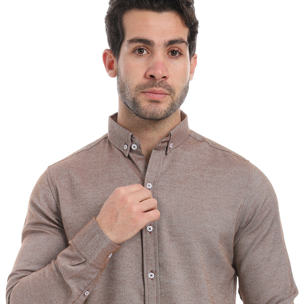 Classic_Heather_Cotton_Long_Sleeve_Shirt_–_Brown
