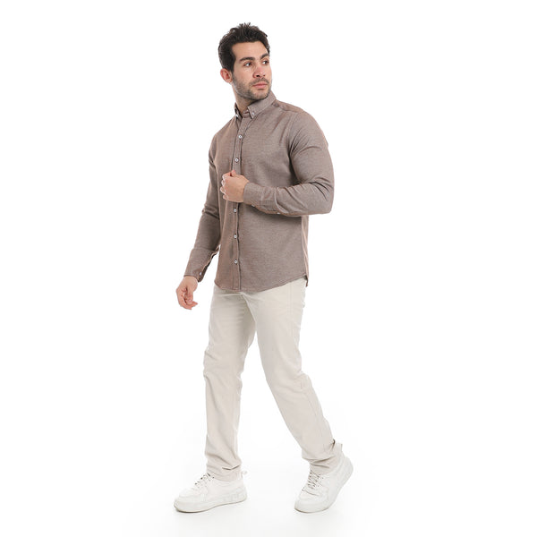 Classic_Heather_Cotton_Long_Sleeve_Shirt_–_Brown