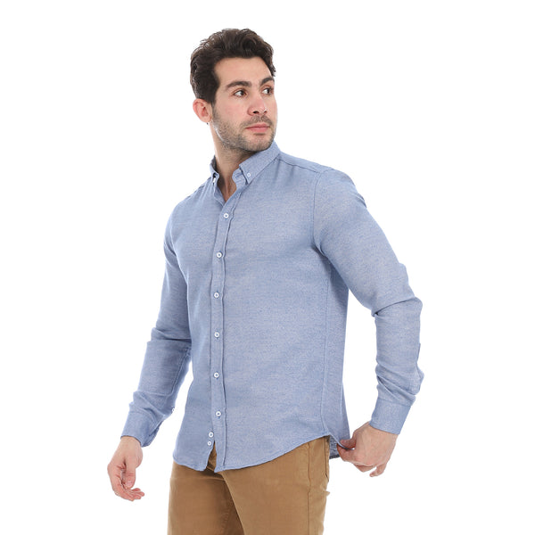 Heather_Stone_Blue_Olive_Button-Up_Cotton_Shirt