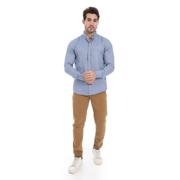 Heather_Stone_Blue_Olive_Button-Up_Cotton_Shirt