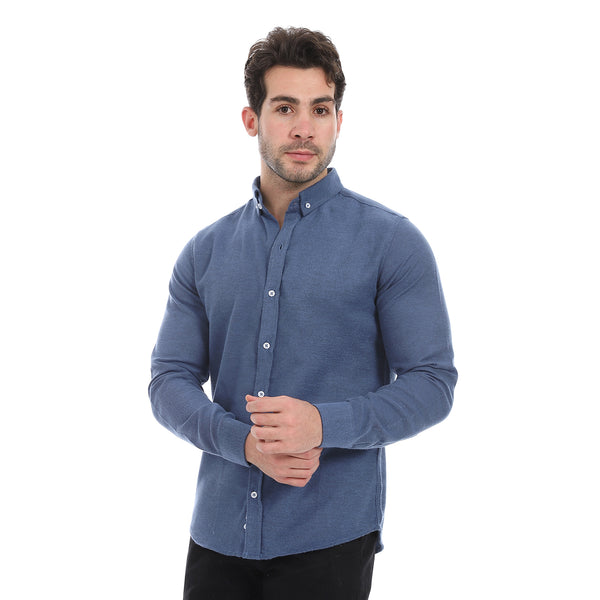 Heather_Indigo_Button-Up_Cotton_Shirt