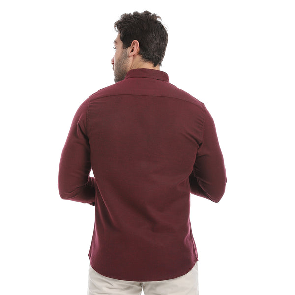 Classic_Heather_Cotton_Long_Sleeve_Shirt_–_Dark_Magenta
