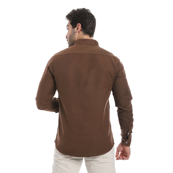 Classic_Heather_Cotton_Long_Sleeve_Shirt_–_Chocolate_Brown