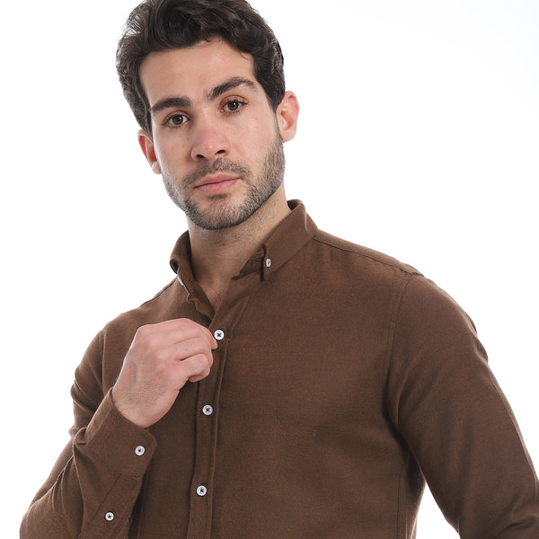 Classic_Heather_Cotton_Long_Sleeve_Shirt_–_Chocolate_Brown