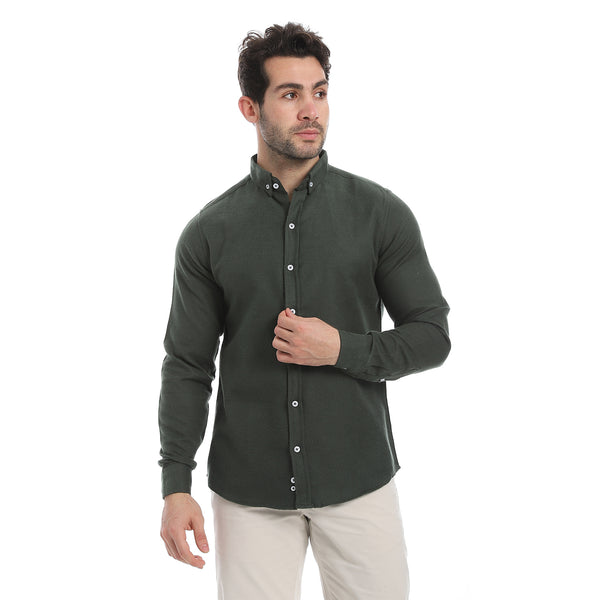 Classic_Heather_Cotton_Long_Sleeve_Shirt_–_Emerald_Green