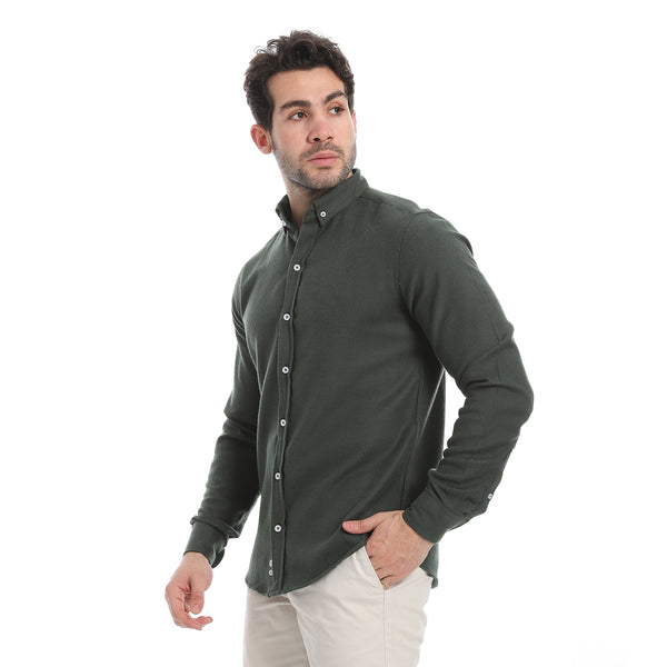 Classic_Heather_Cotton_Long_Sleeve_Shirt_–_Emerald_Green