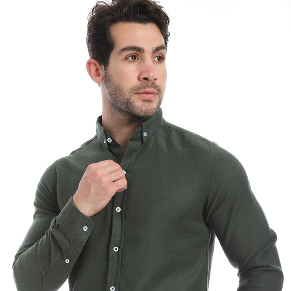 Classic_Heather_Cotton_Long_Sleeve_Shirt_–_Emerald_Green