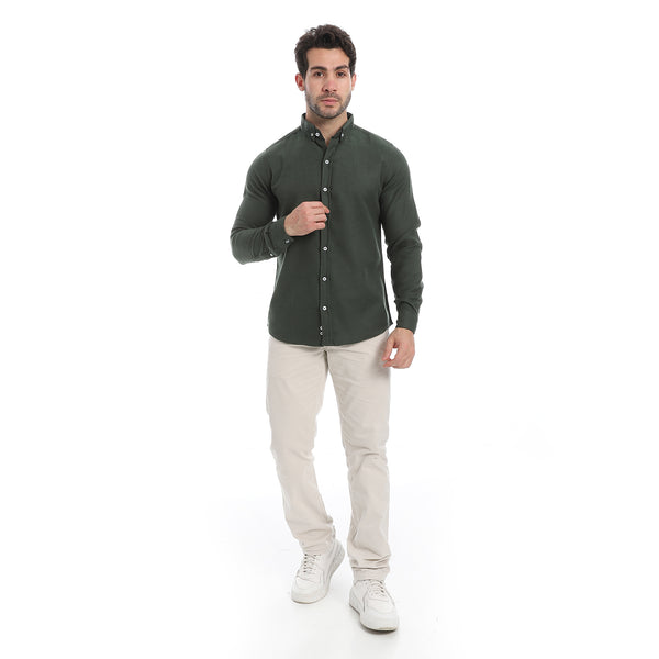 Classic_Heather_Cotton_Long_Sleeve_Shirt_–_Emerald_Green