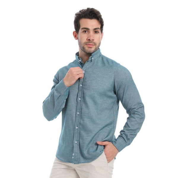 Classic_Heather_Greenish_Blue_Long_Sleeves_Shirt