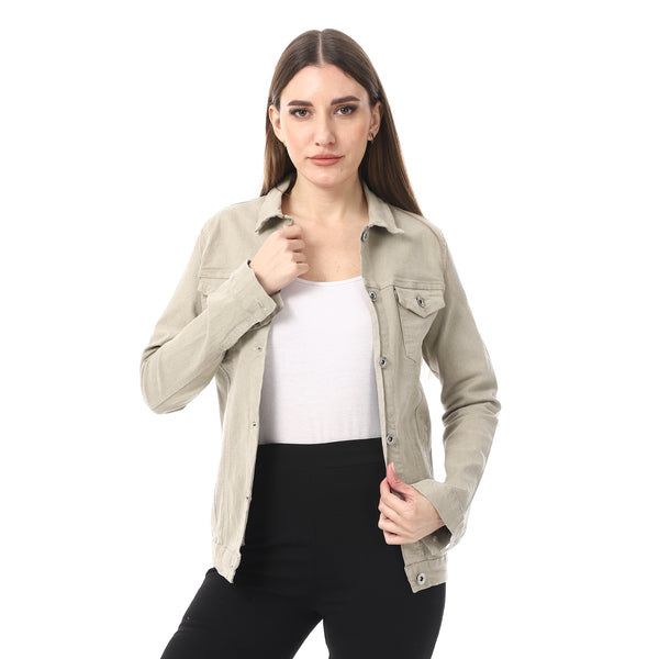 Andoraeg Onyx_Beige_Gabardine_Casual_Shirt – Andora