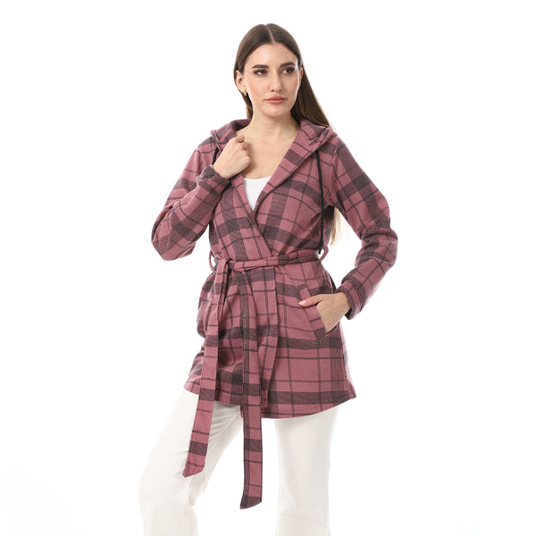 MELANG_Plaid_Wrap_COAT_-_Warm_Rose