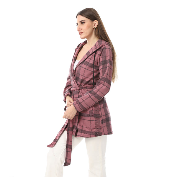 MELANG_Plaid_Wrap_COAT_-_Warm_Rose